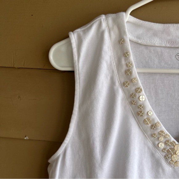 Talbots Tank Top White Women's Size XL Classic Summer Casual Vacation - Picture 3 of 6